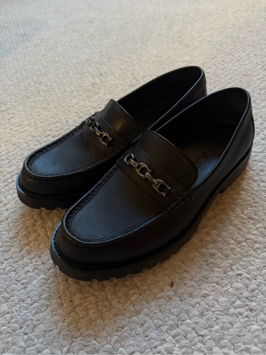 Coach Other - Coach Black Leather Men's Bit Loafers with Chain Trim